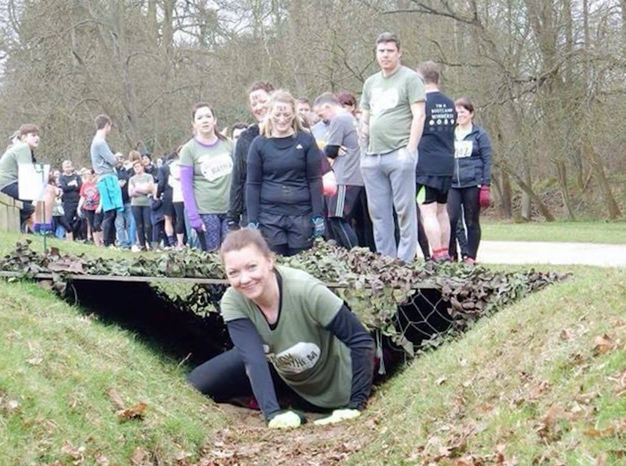 Sarah gets muddy for charity