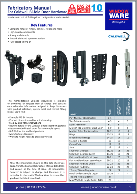Caldwell - Fabricators Manual for Bi-fold Door Hardware