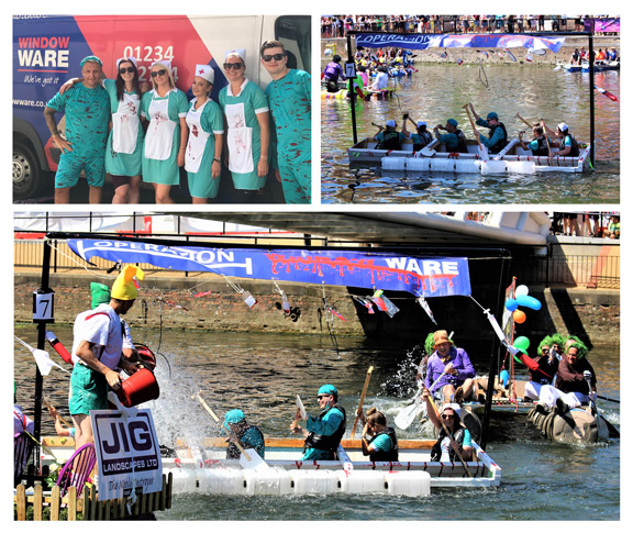 Window Ware take on the Bedford river festival raft race